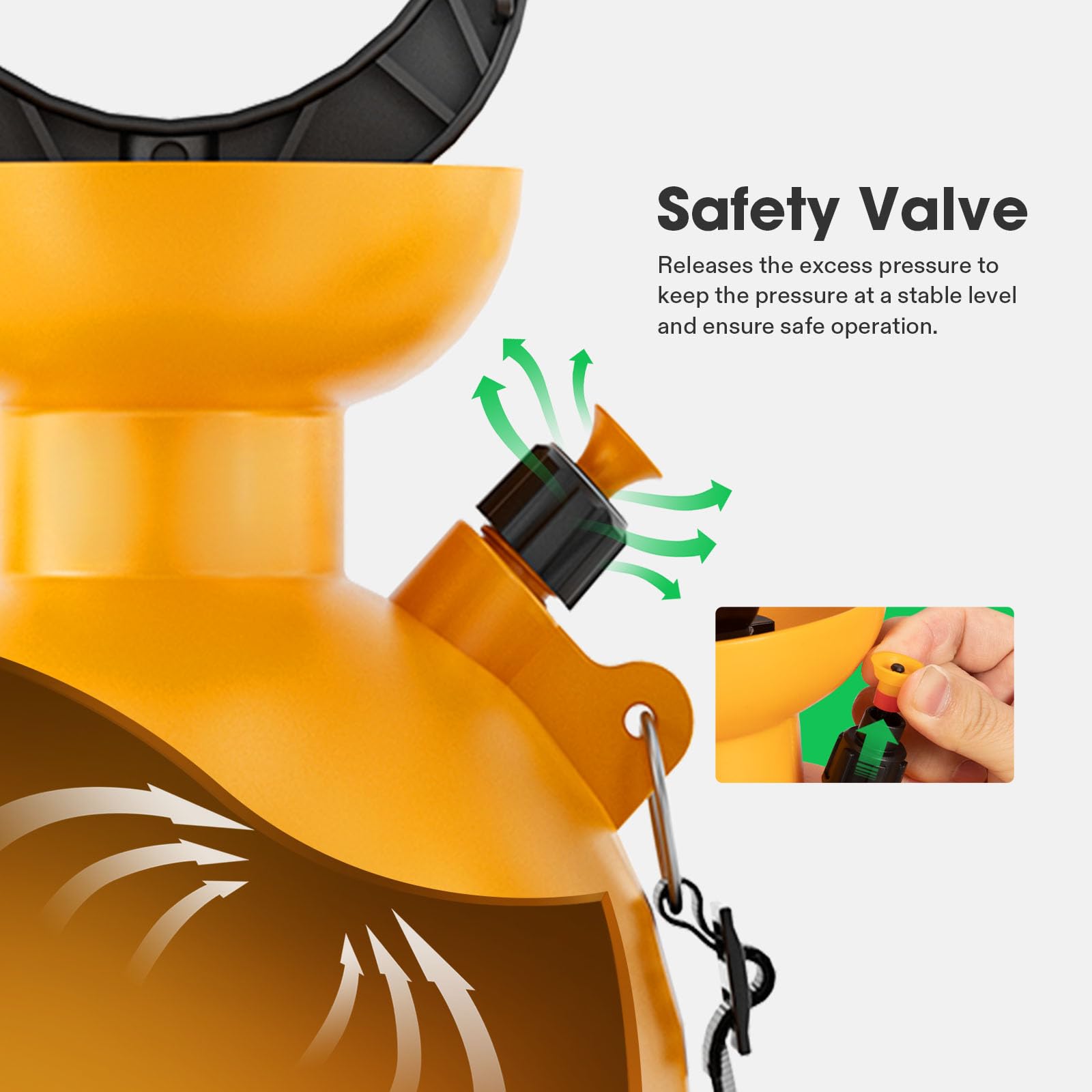 VIVOSUN safety valve prevents over-pressurization during spraying tasks