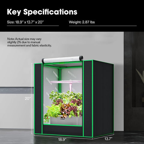 VIVOSUN sealed bottom design demonstrates light containment and spill protection