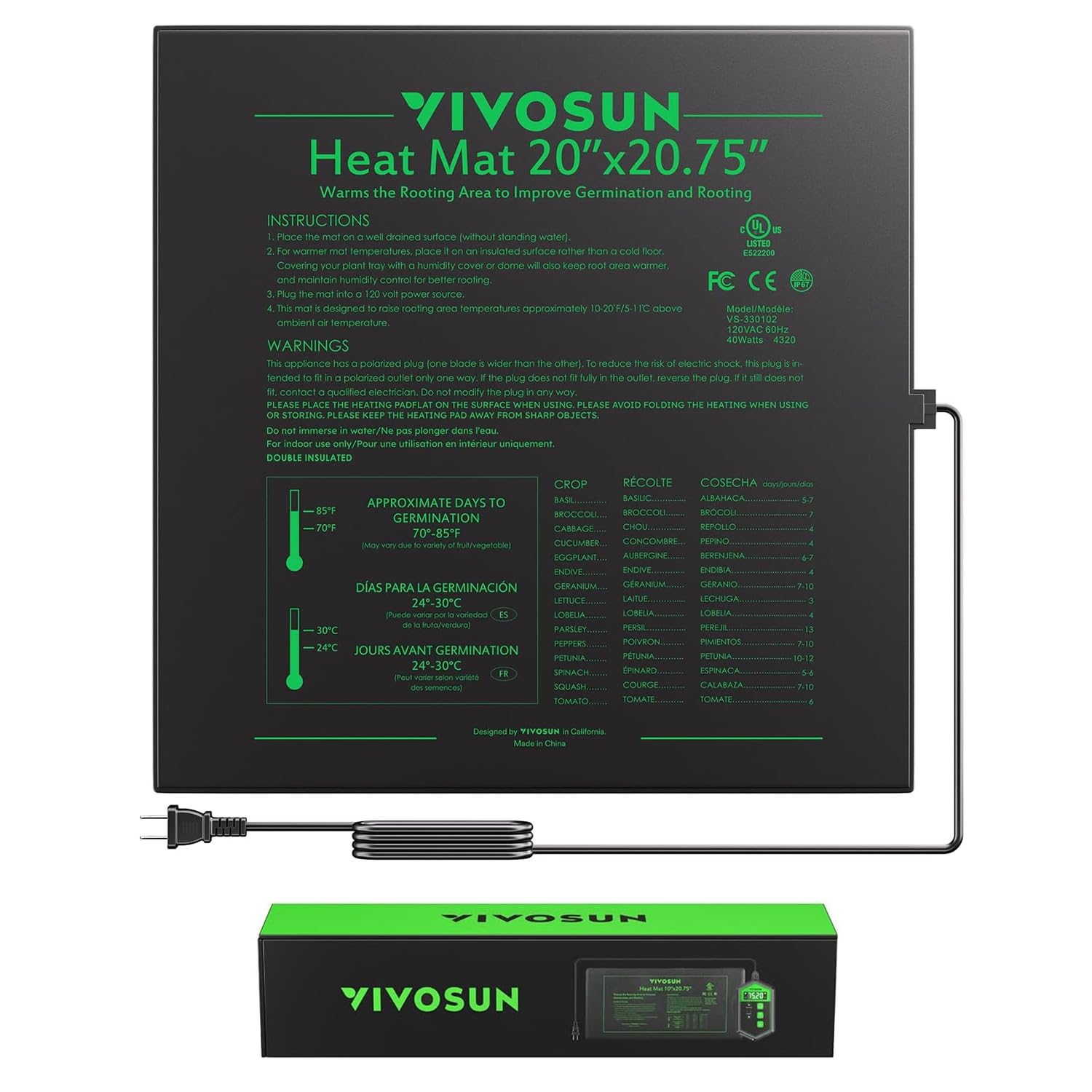 VIVOSUN seedling heat mat demonstrates durability for long-lasting indoor use.