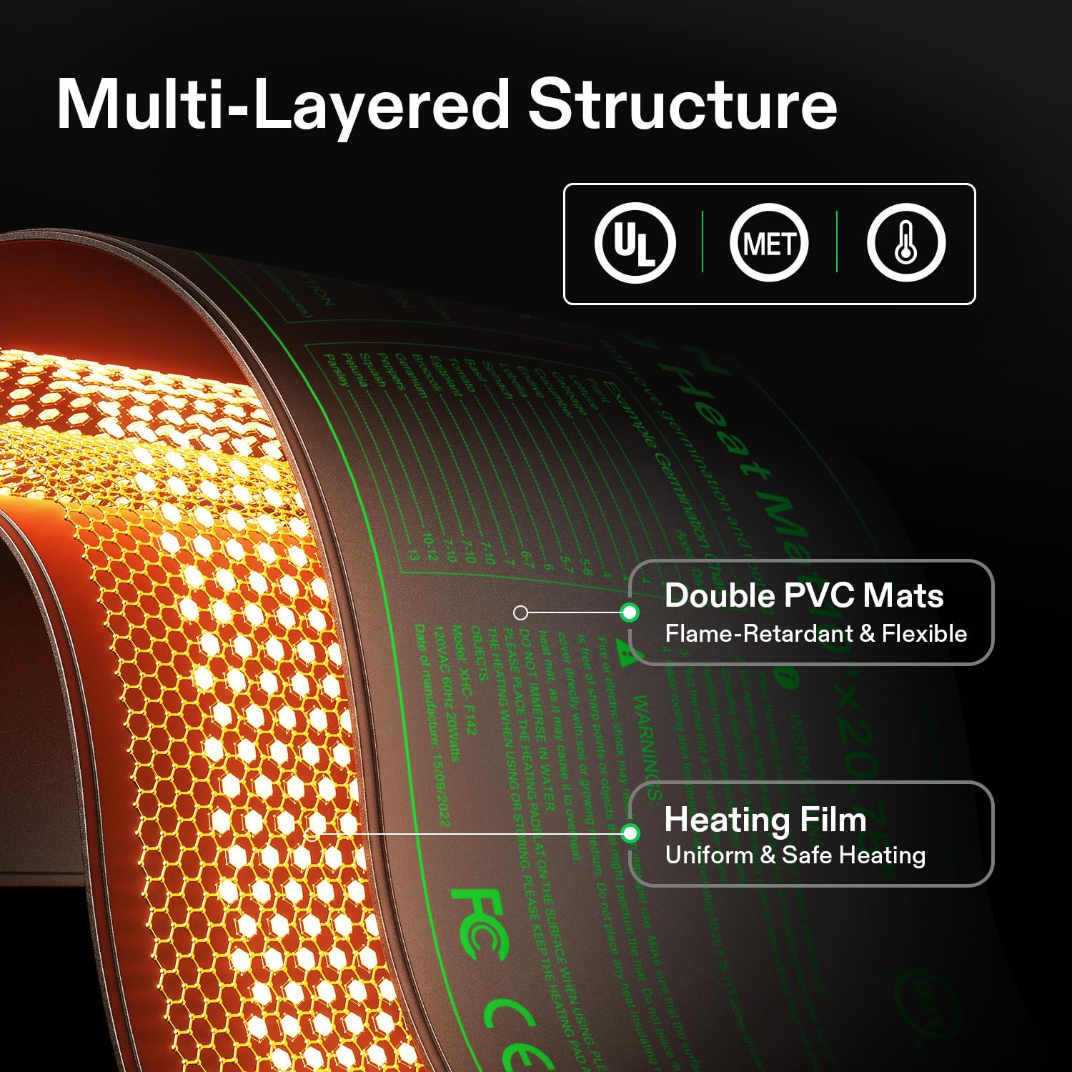 VIVOSUN heat mat with dual digital display clearly shows temperature control.
