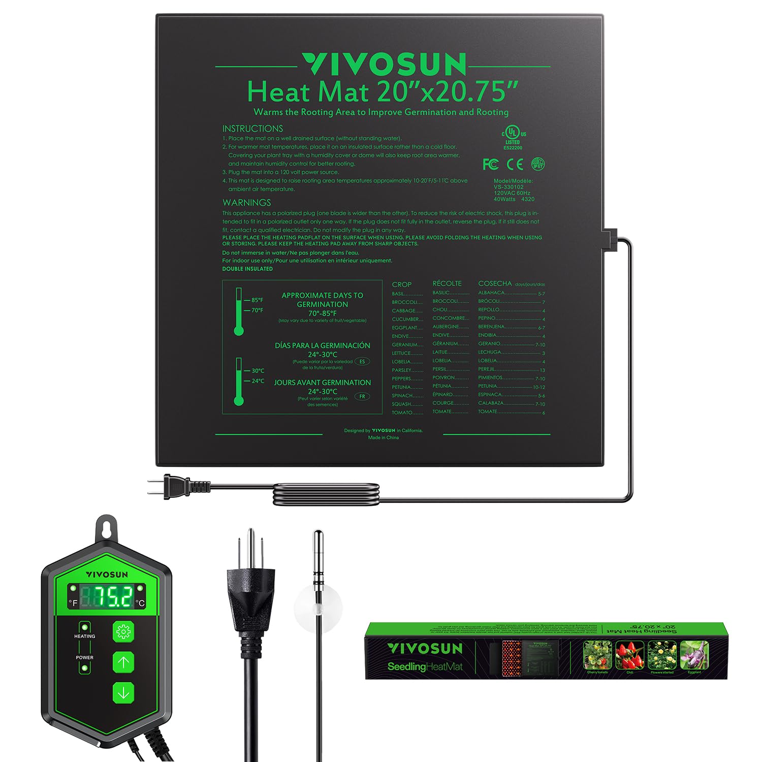 VIVOSUN seedling heat mat providing steady warmth for germination