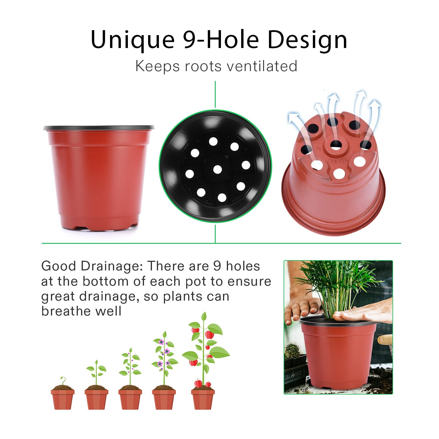 VIVOSUN seedling pots suitable for transplanting and indoor use