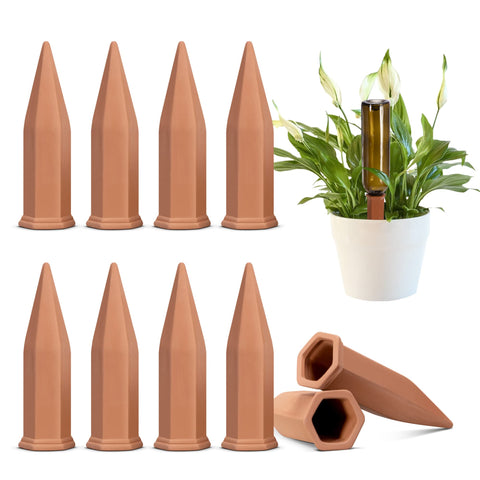 VIVOSUN self-watering spike inserted into soil delivers steady hydration for potted plants