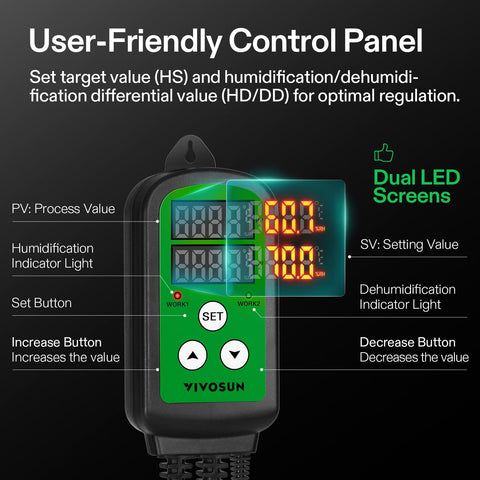 VIVOSUN sensor provides accurate readings to stabilize humidity in grow spaces.