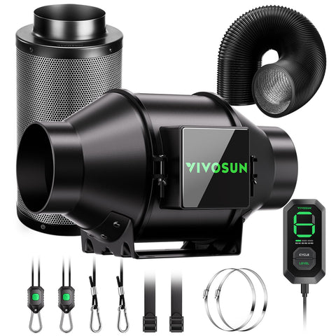 VIVOSUN Smart Air Filtration G4 Kit front view for efficient grow tent ventilation.
