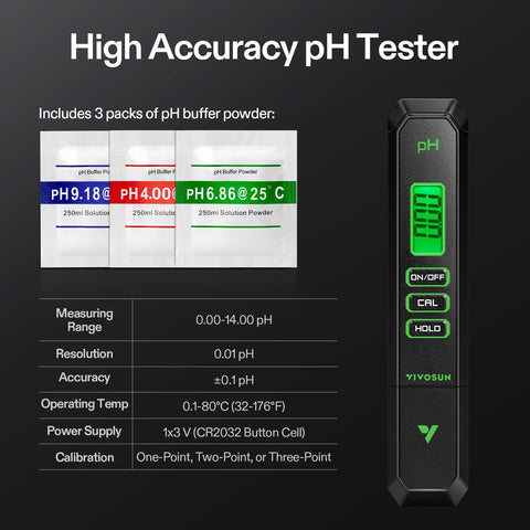 VIVOSUN soil tester shows moisture, light, and pH for plants.