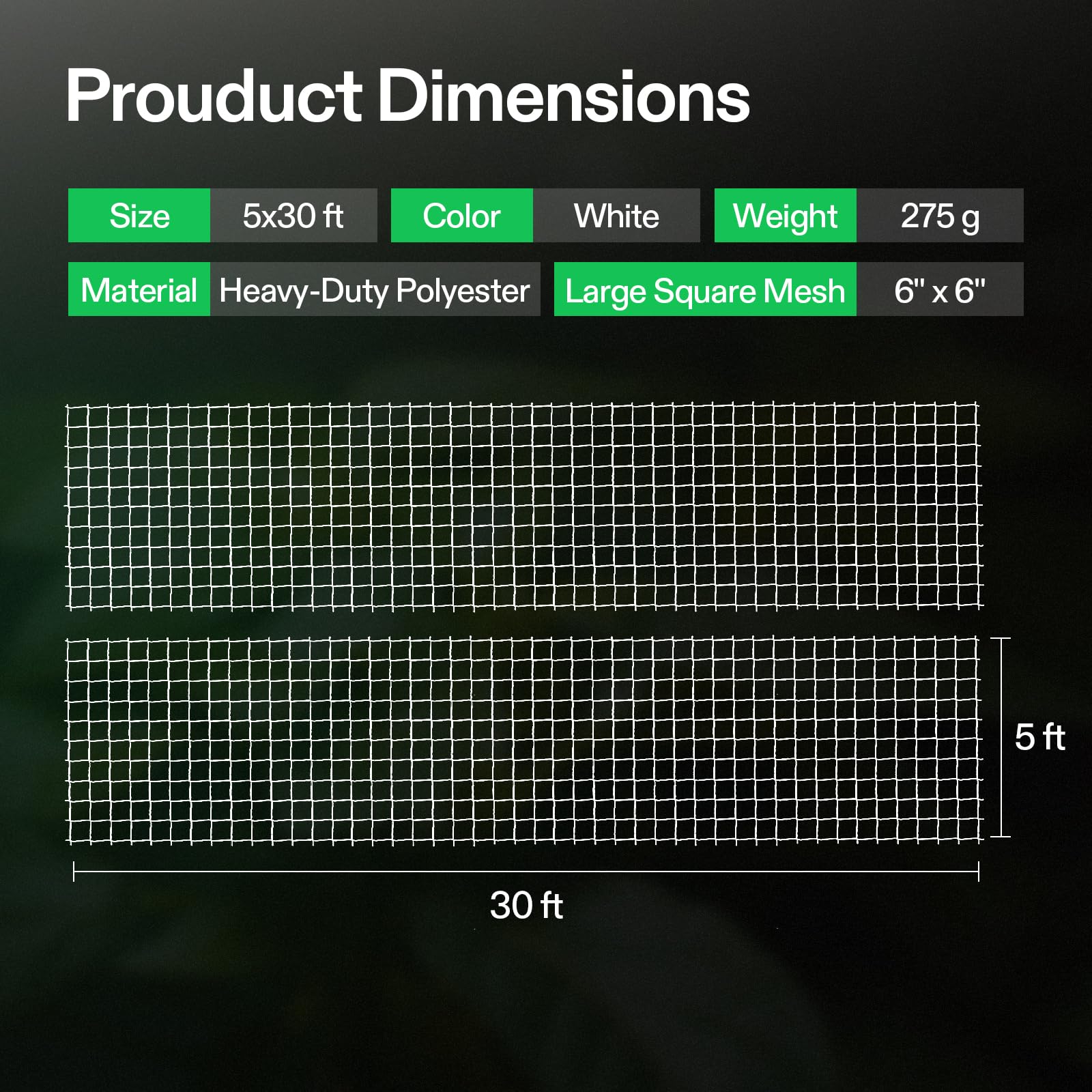 VIVOSUN space-saving garden netting guides plant growth efficiently.