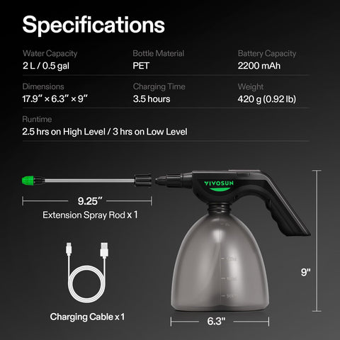 VIVOSUN three-hour runtime supports multiple watering cycles per session.