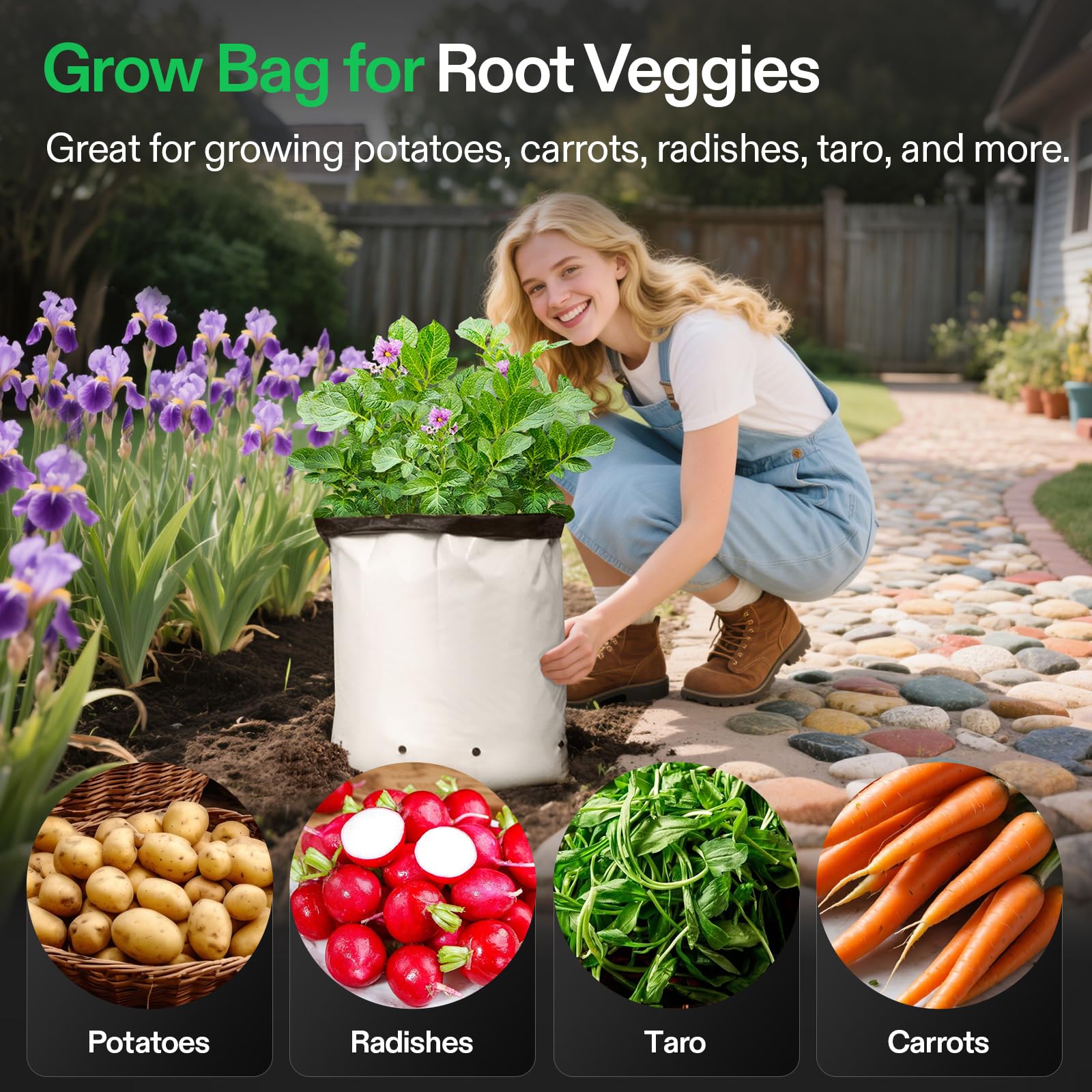 VIVOSUN grow bag with notches for stable standing