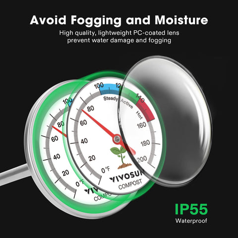 VIVOSUN stainless steel stem and dial withstand outdoor use