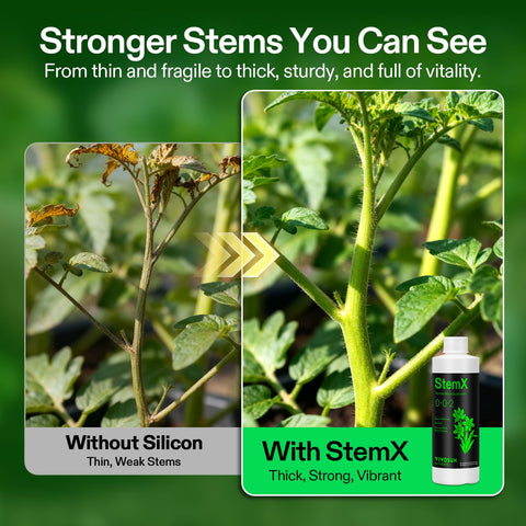 VIVOSUN StemX leaf-toughness scene shows leaves standing up to stress