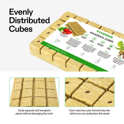 VIVOSUN sterile rockwool plugs reduce contamination risk