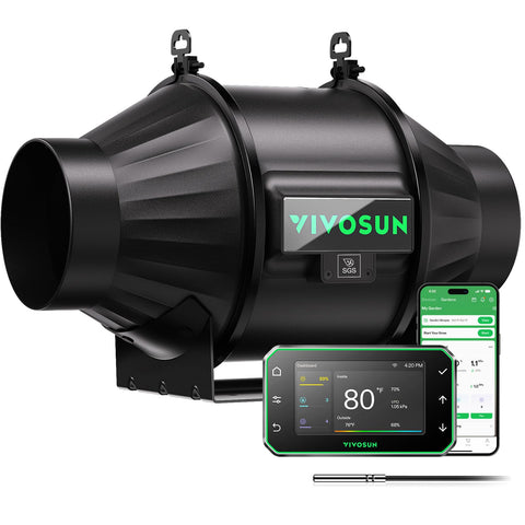 VIVOSUN T4 inline fan front view for powerful tent ventilation.