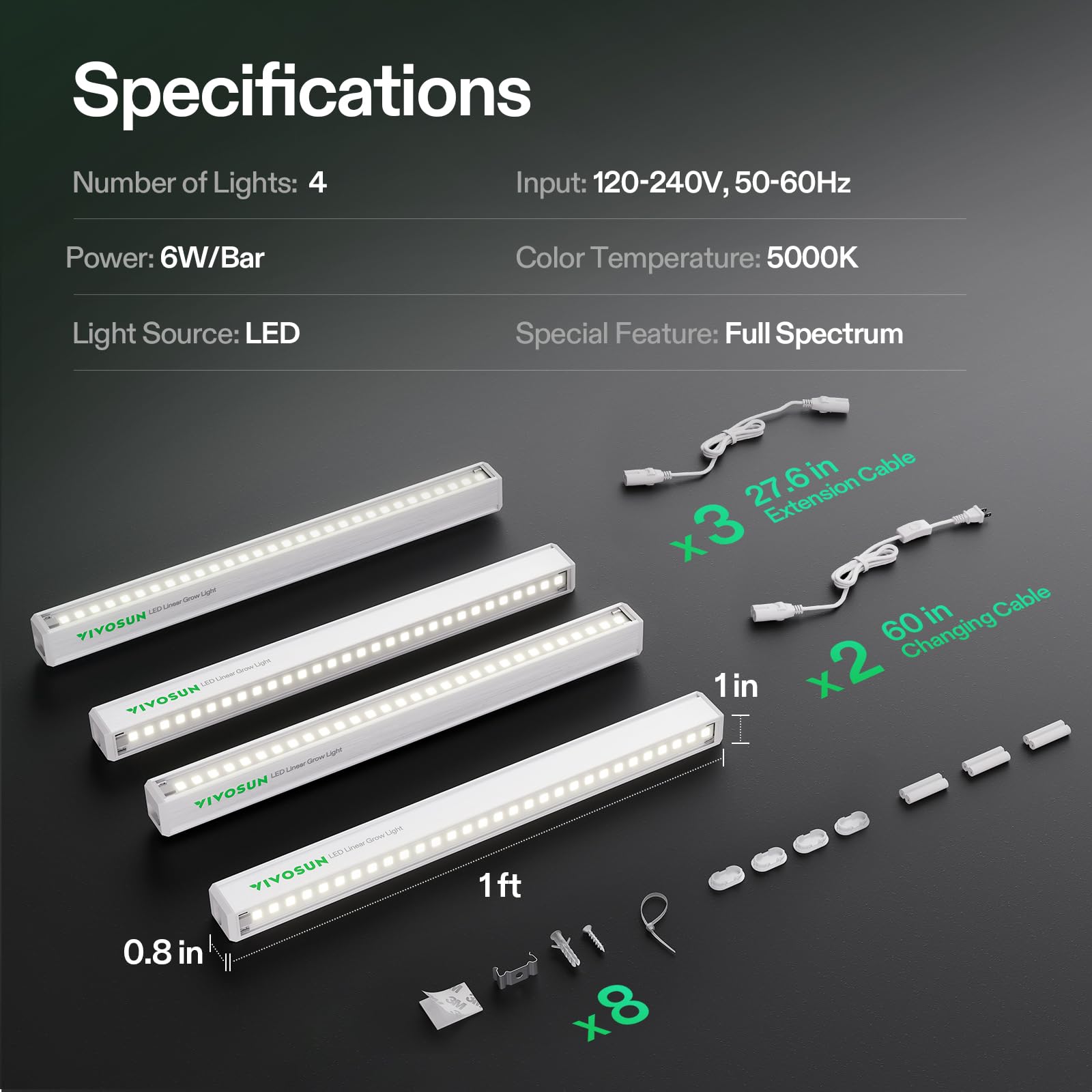 VIVOSUN T5 easy installation adapts with screws, tape, or ties.