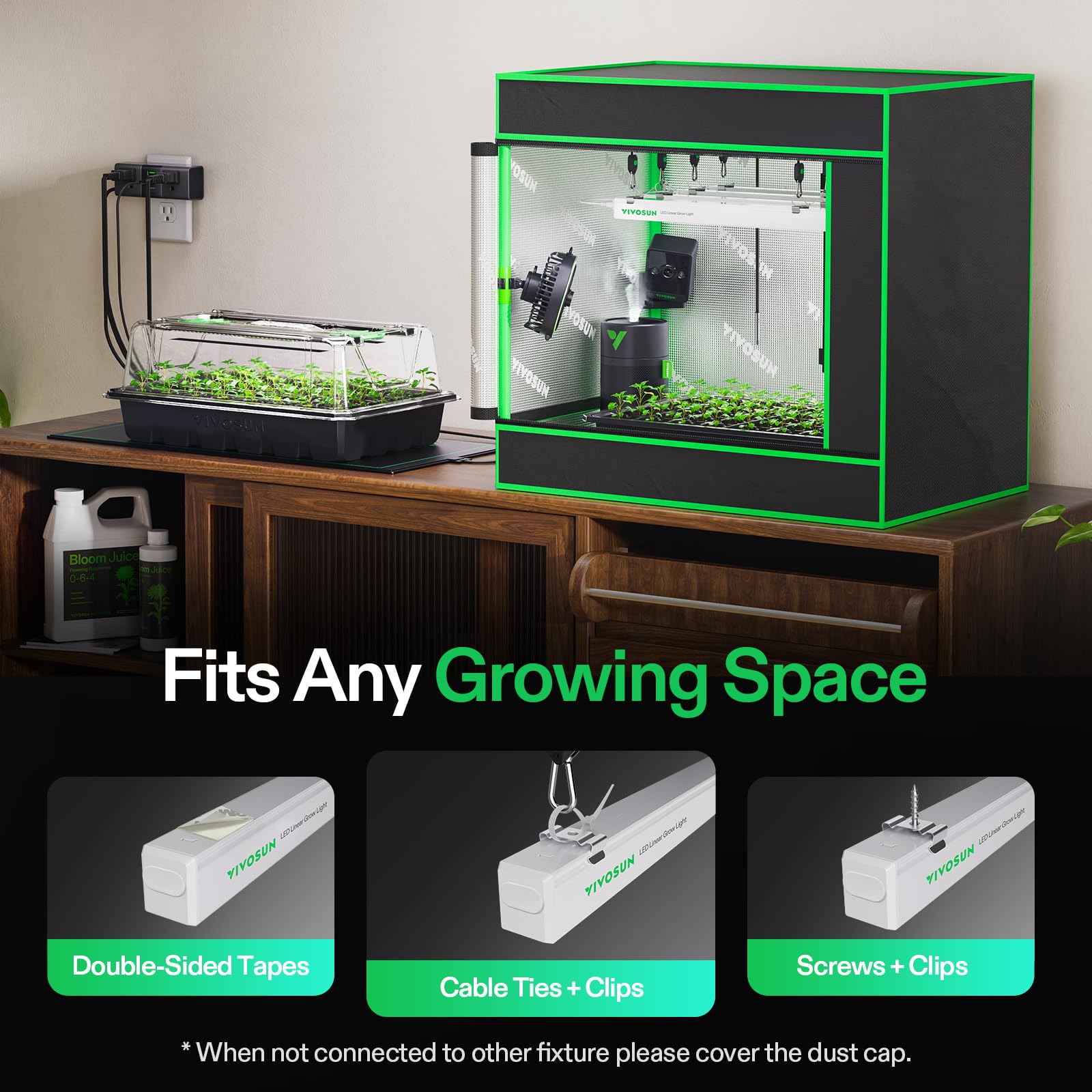 VIVOSUN T5 energy-efficient 24W strip supports steady plant growth.