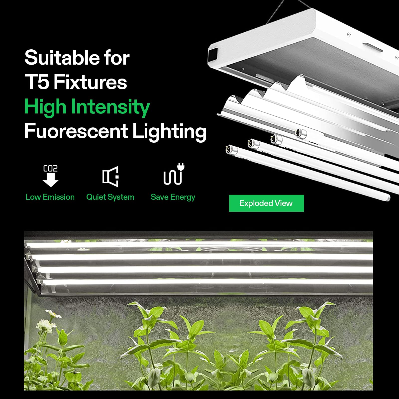 VIVOSUN long-life T5 tubes designed for extended use in grow rooms