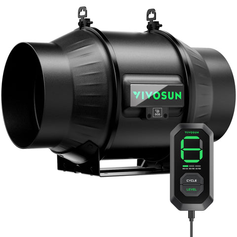 VIVOSUN T6 front view, 6-inch inline fan, ideal for winter ventilation.