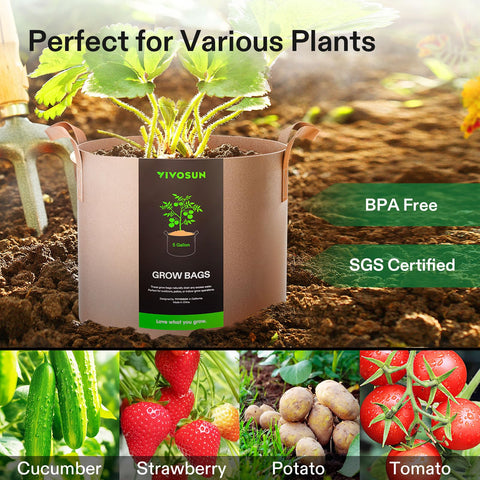 VIVOSUN 5-pack versatility supports various garden setups.