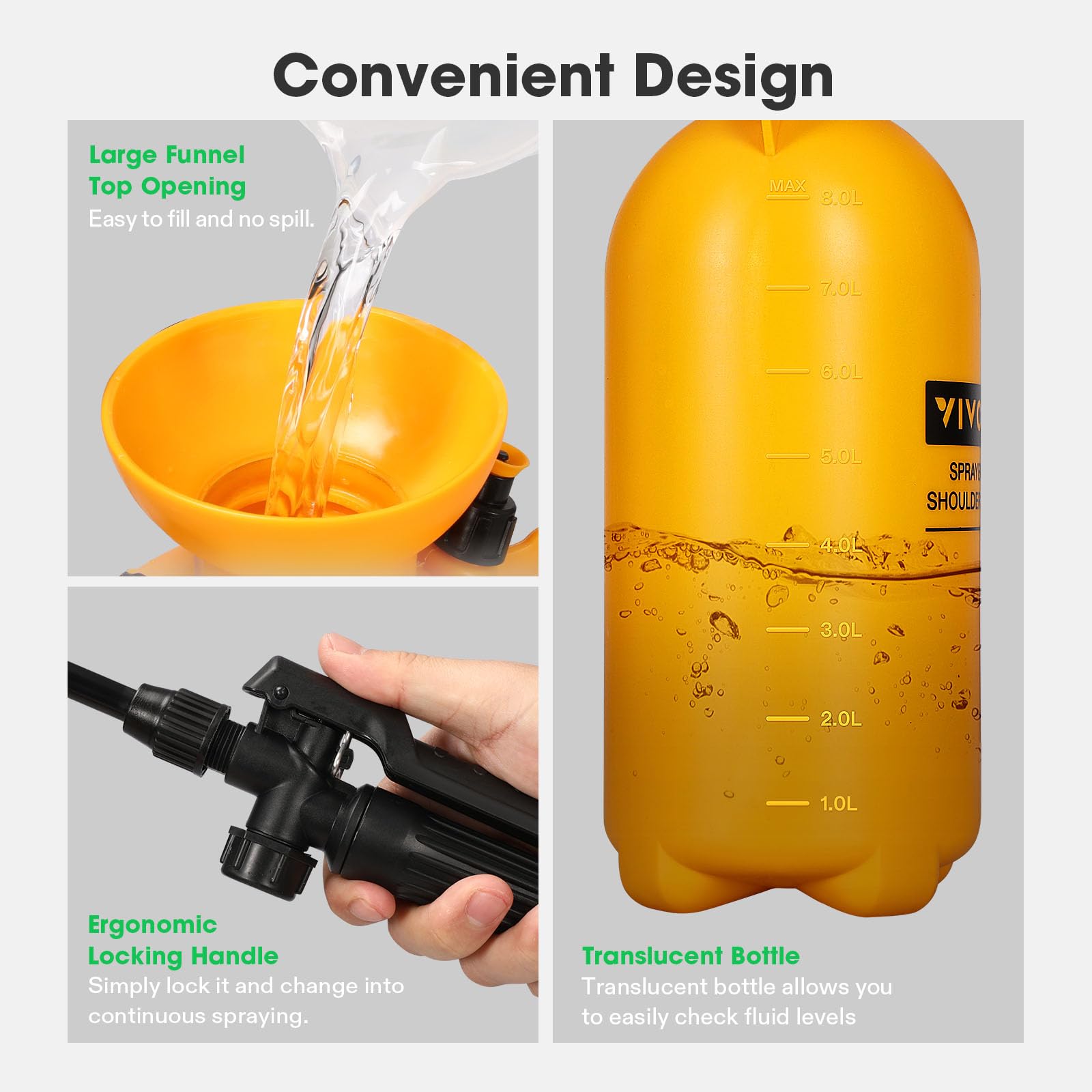 VIVOSUN translucent bottle with calibration scale shows fluid level clearly