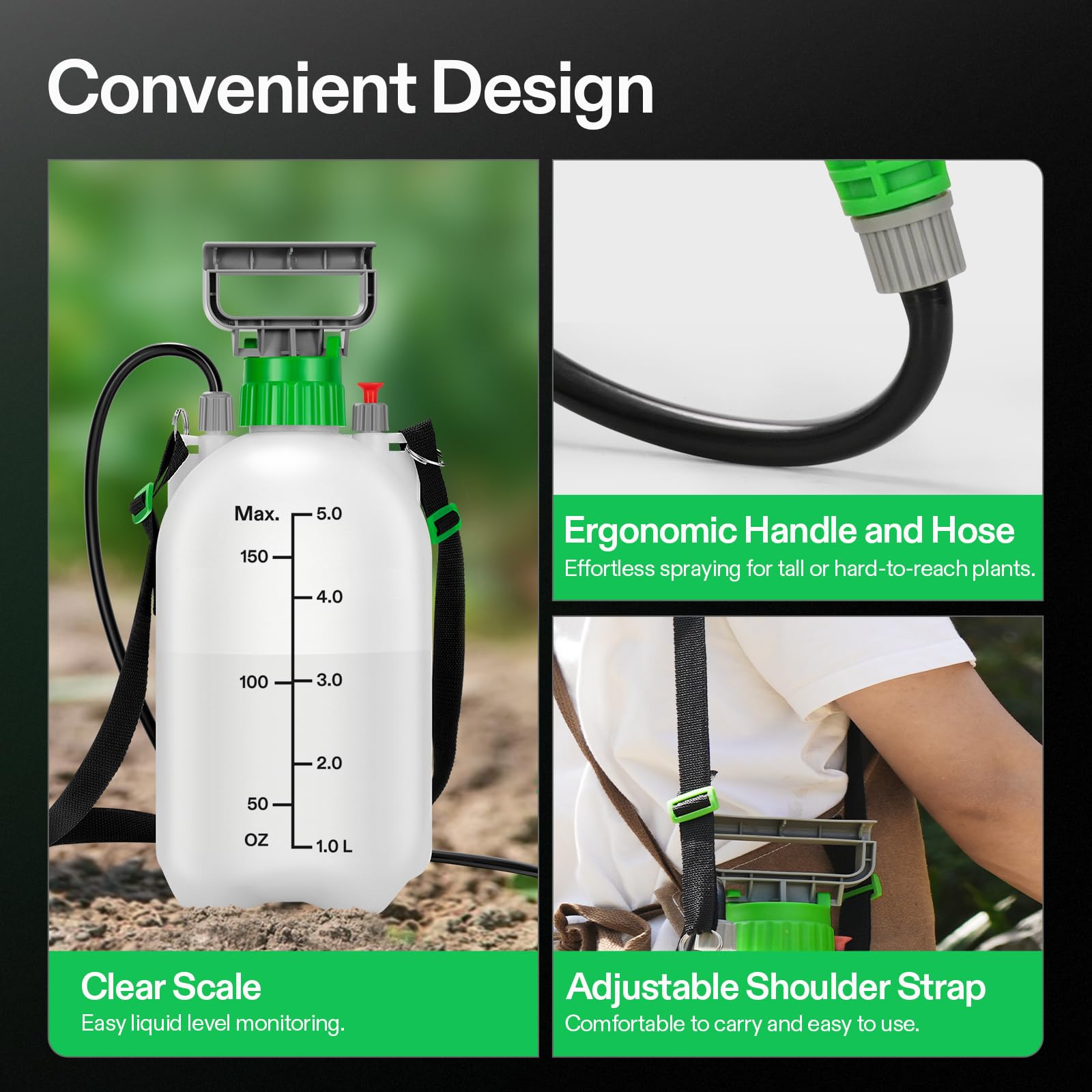 VIVOSUN translucent bottle shows fluid levels at a glance.