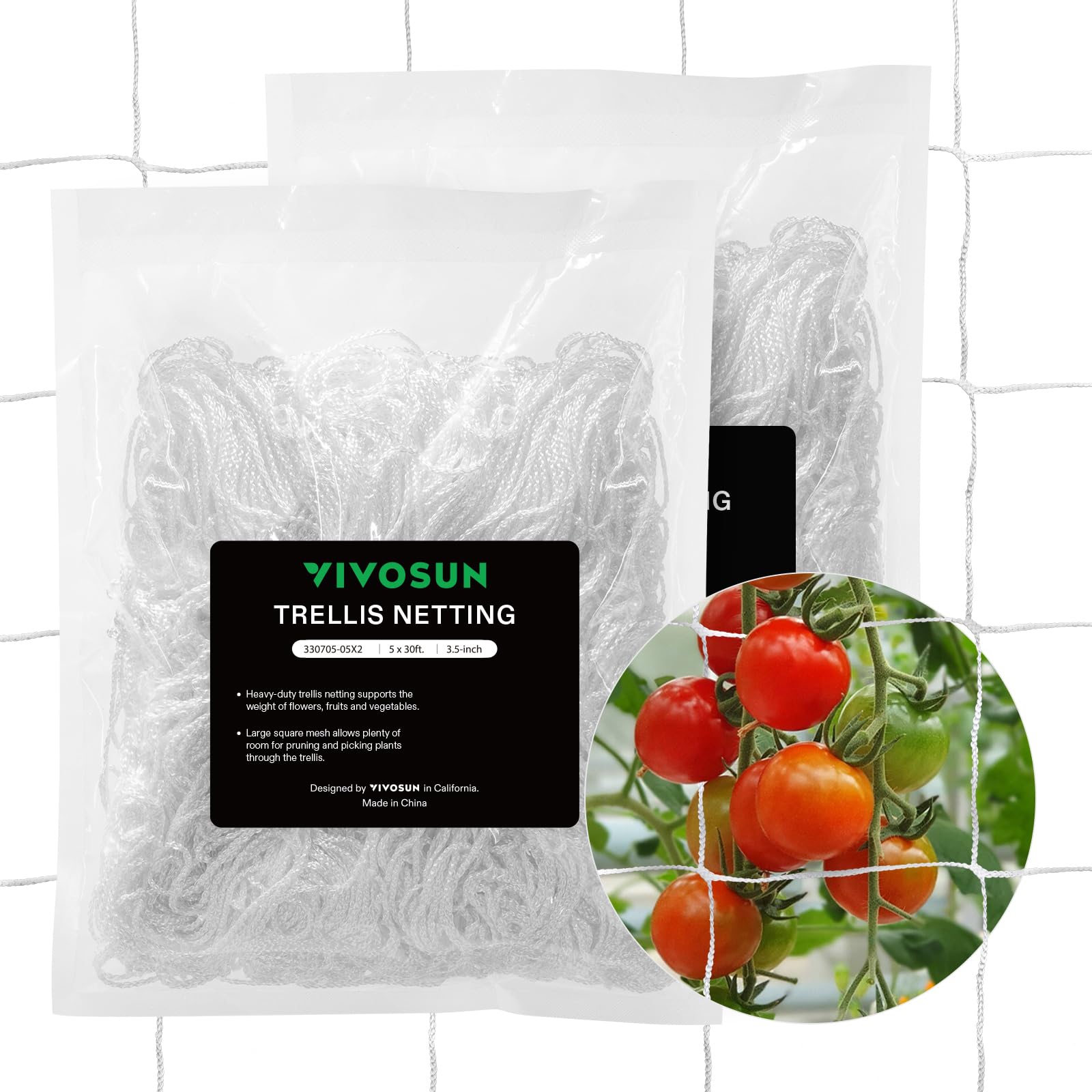 VIVOSUN trellis netting setup shows sturdy support for climbing plants