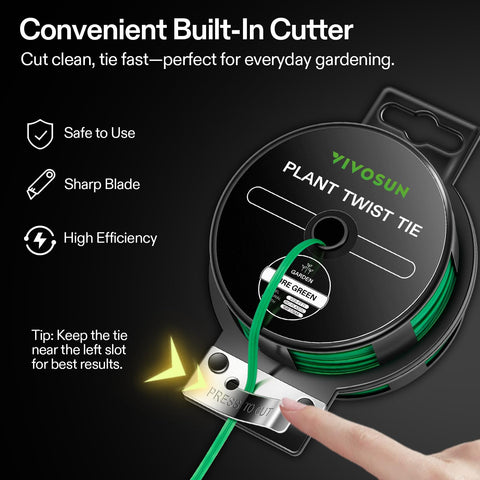 VIVOSUN green twist ties for cable management at home or office