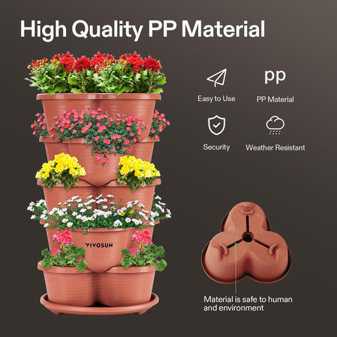 VIVOSUN vertical planter with water-flow design helps keep moisture evenly distributed.