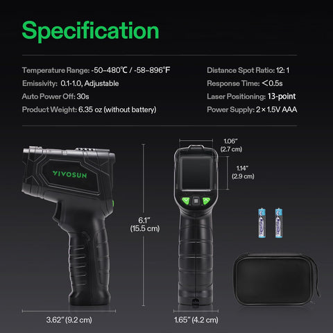 VIVOSUN VPD thermometer auto-off feature preserves battery life during long sessions.