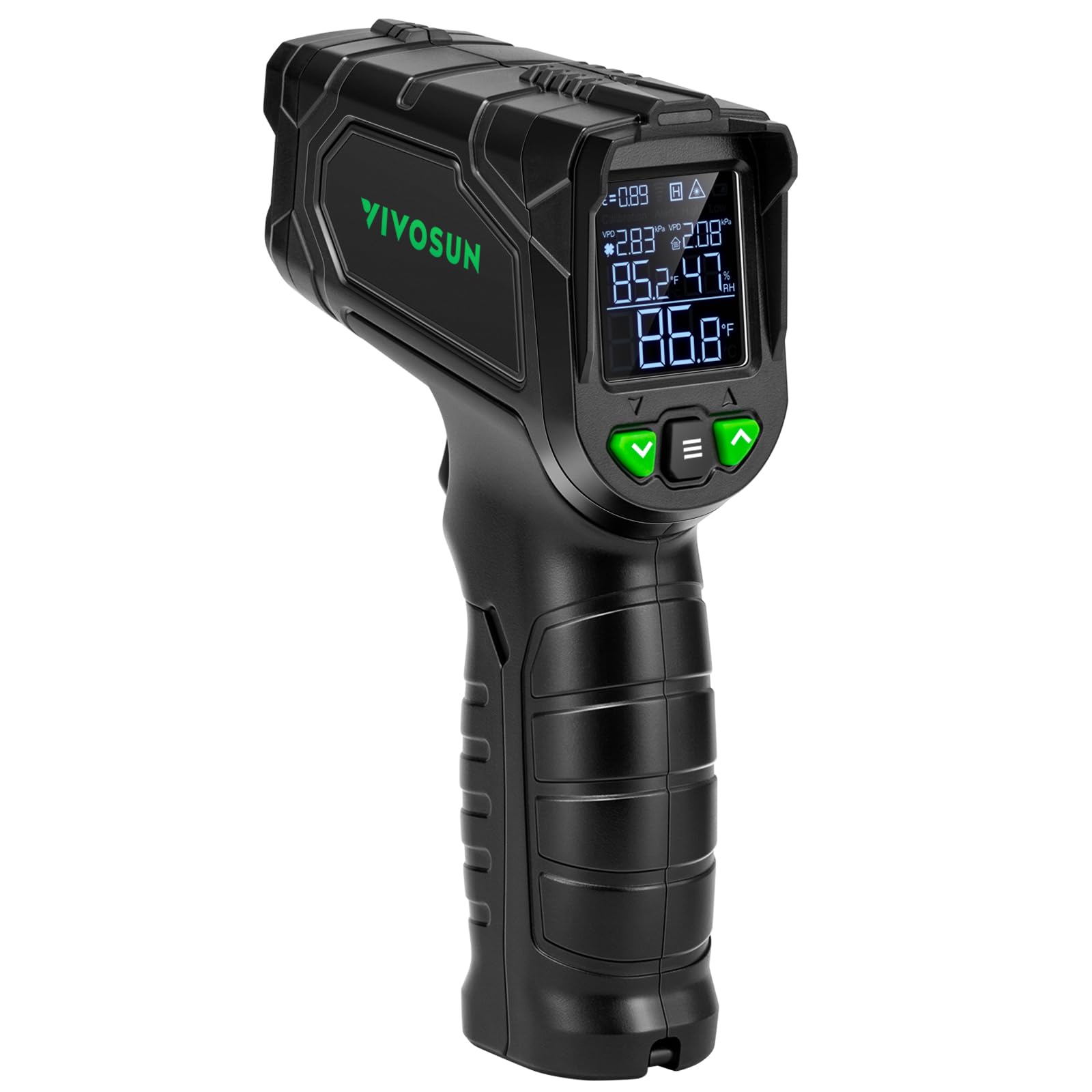 VIVOSUN VPD thermometer handheld front view for precise plant environment monitoring.