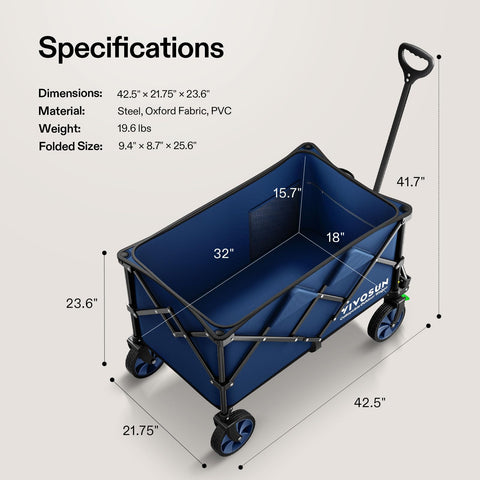 VIVOSUN compact fold saves space and simplifies transport after shopping or camping.