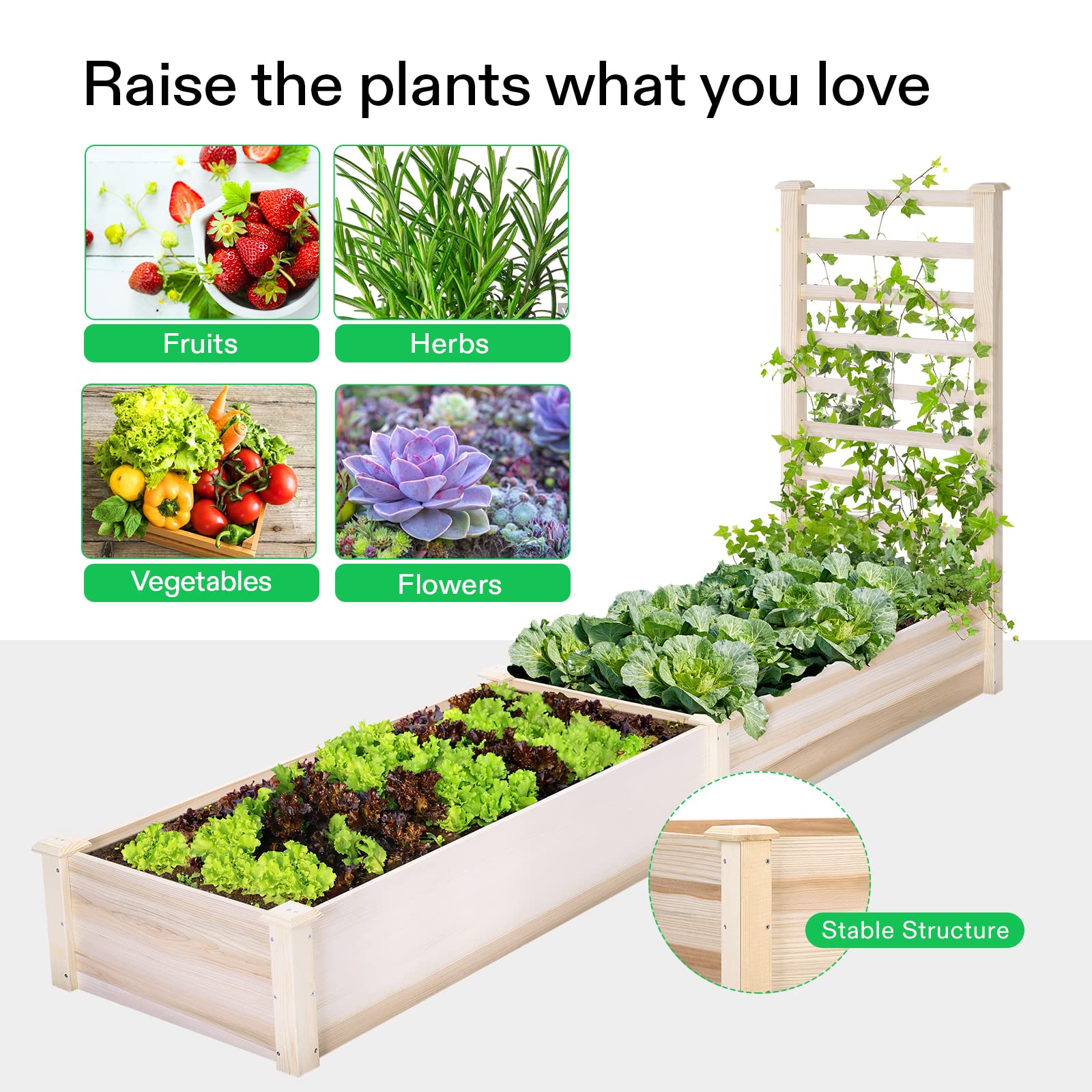 Pair of gardening gloves included with the VIVOSUN bed.