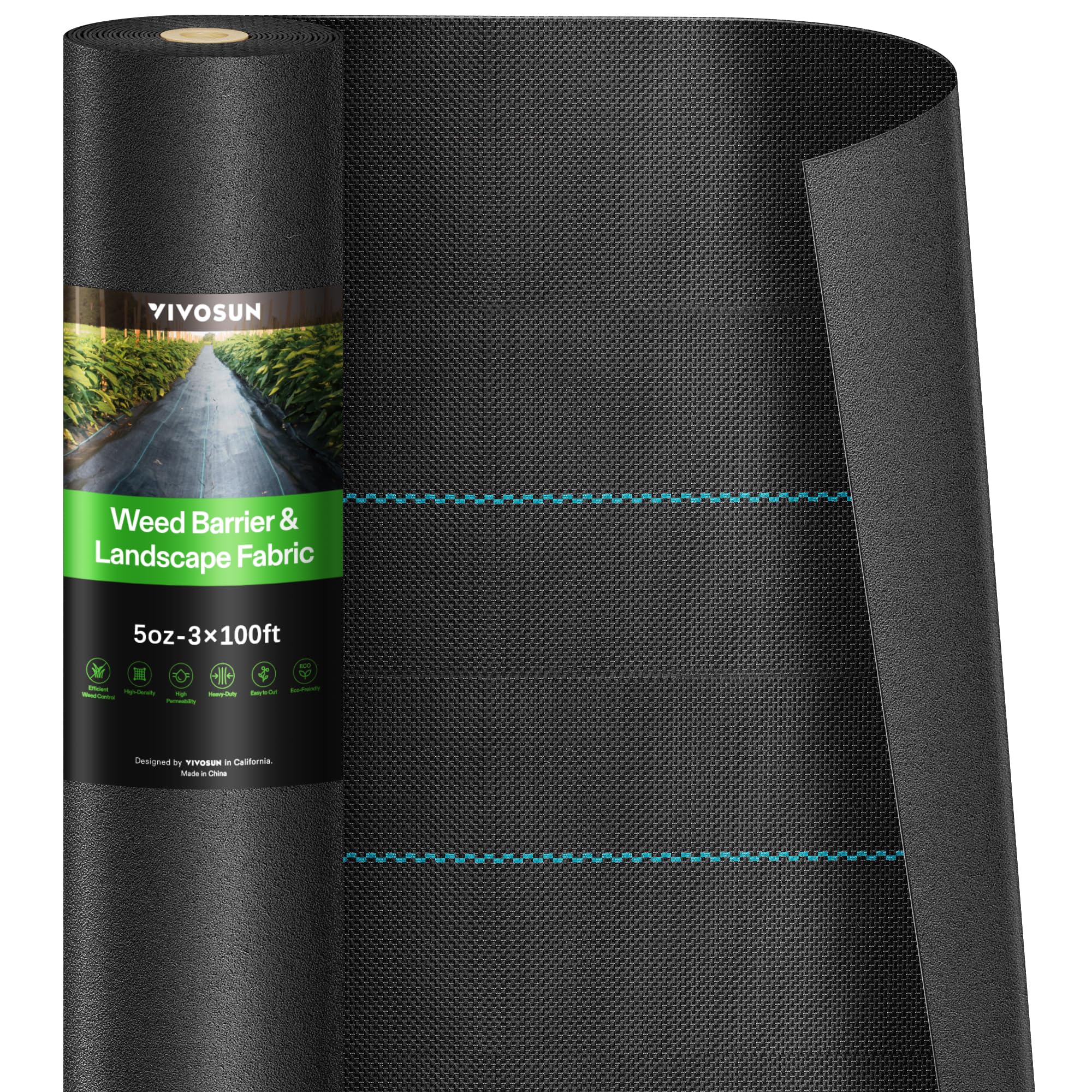 VIVOSUN weed barrier dual-layer fabric close-up showing layered permeability