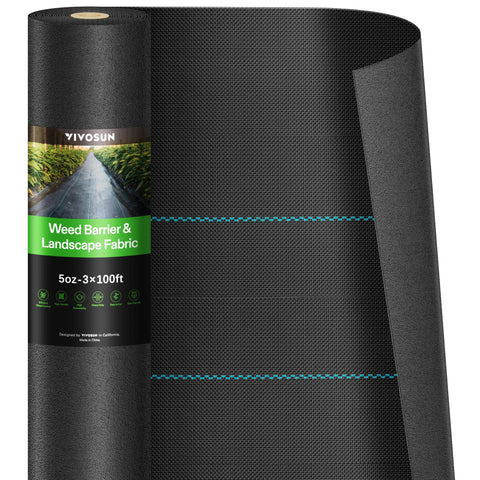 VIVOSUN weed barrier dual-layer fabric close-up showing layered permeability