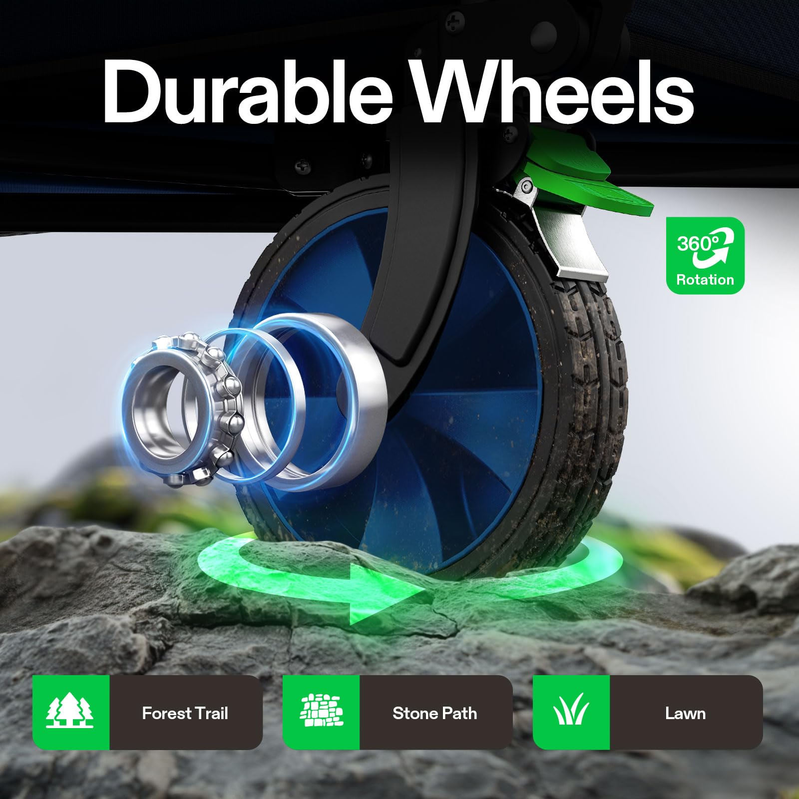 VIVOSUN silent wheels glide smoothly across terrains with 360° swivel action.