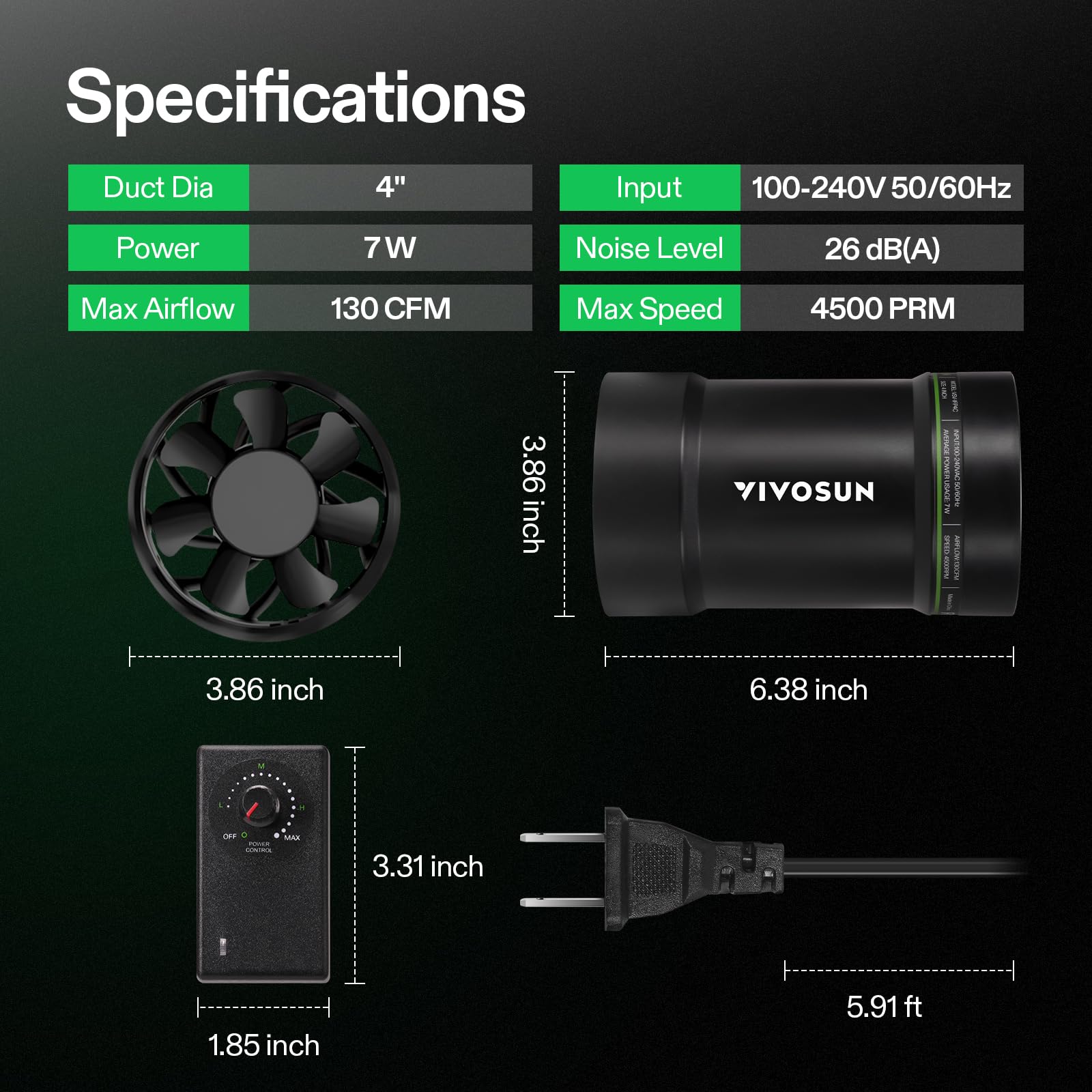 VIVOSUN wide voltage range supports versatile power setups.