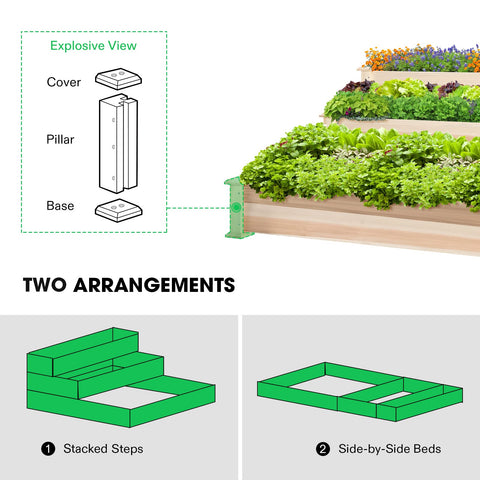 VIVOSUN 1.3 cm fir wood provides durable outdoor performance for gardening.