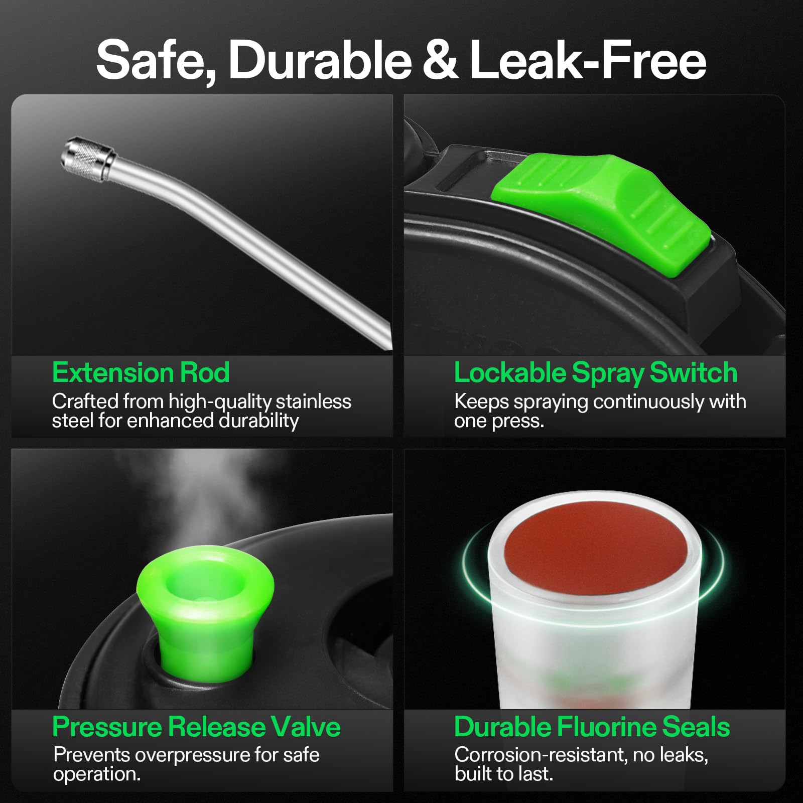 VIVOSUN leak-resistant seals protect against drips and extend sprayer life