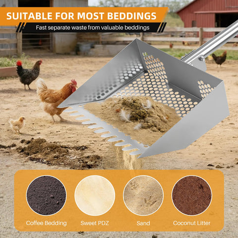 Viwomik rake teeth with 0.32 inch holes enable efficient waste screening