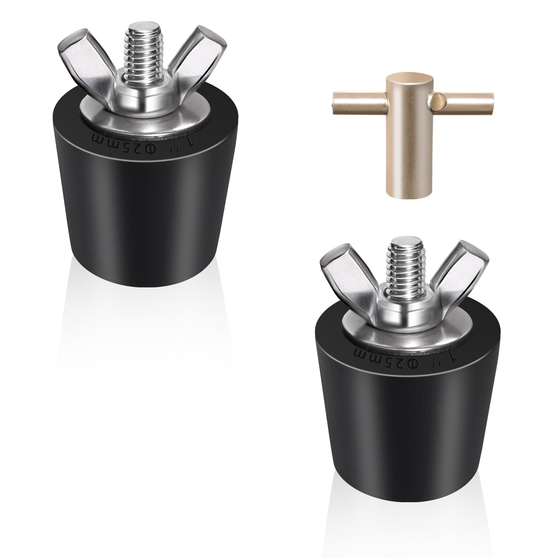 Vizava 1in rubber pool plug with T-handle for quick installation.