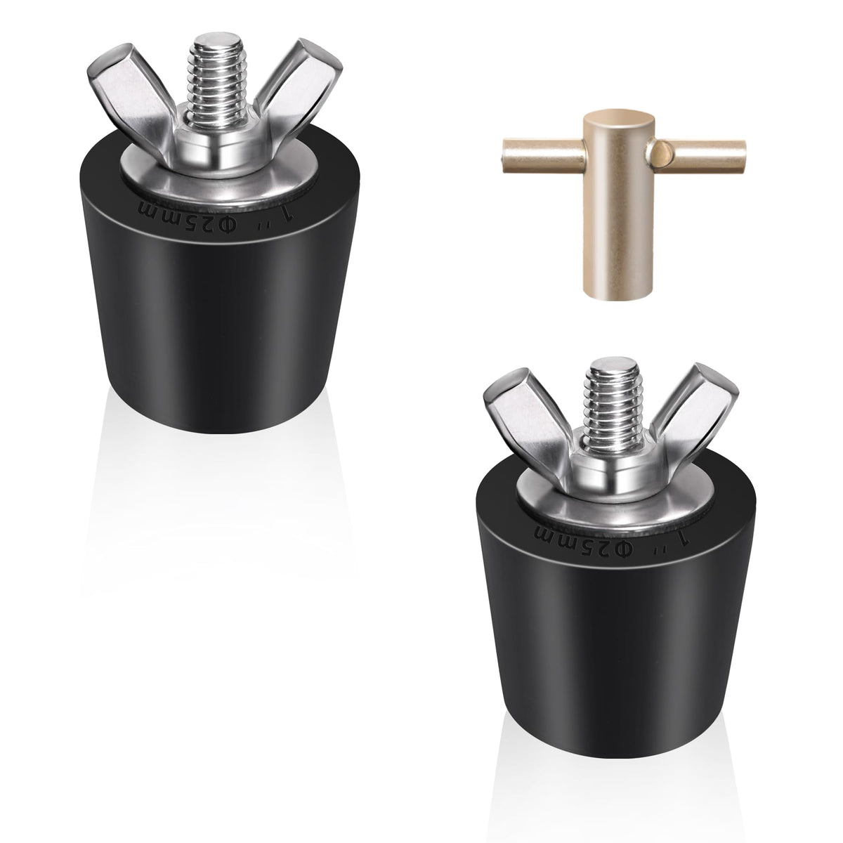 Vizava 1in rubber pool plug with T-handle for quick installation.