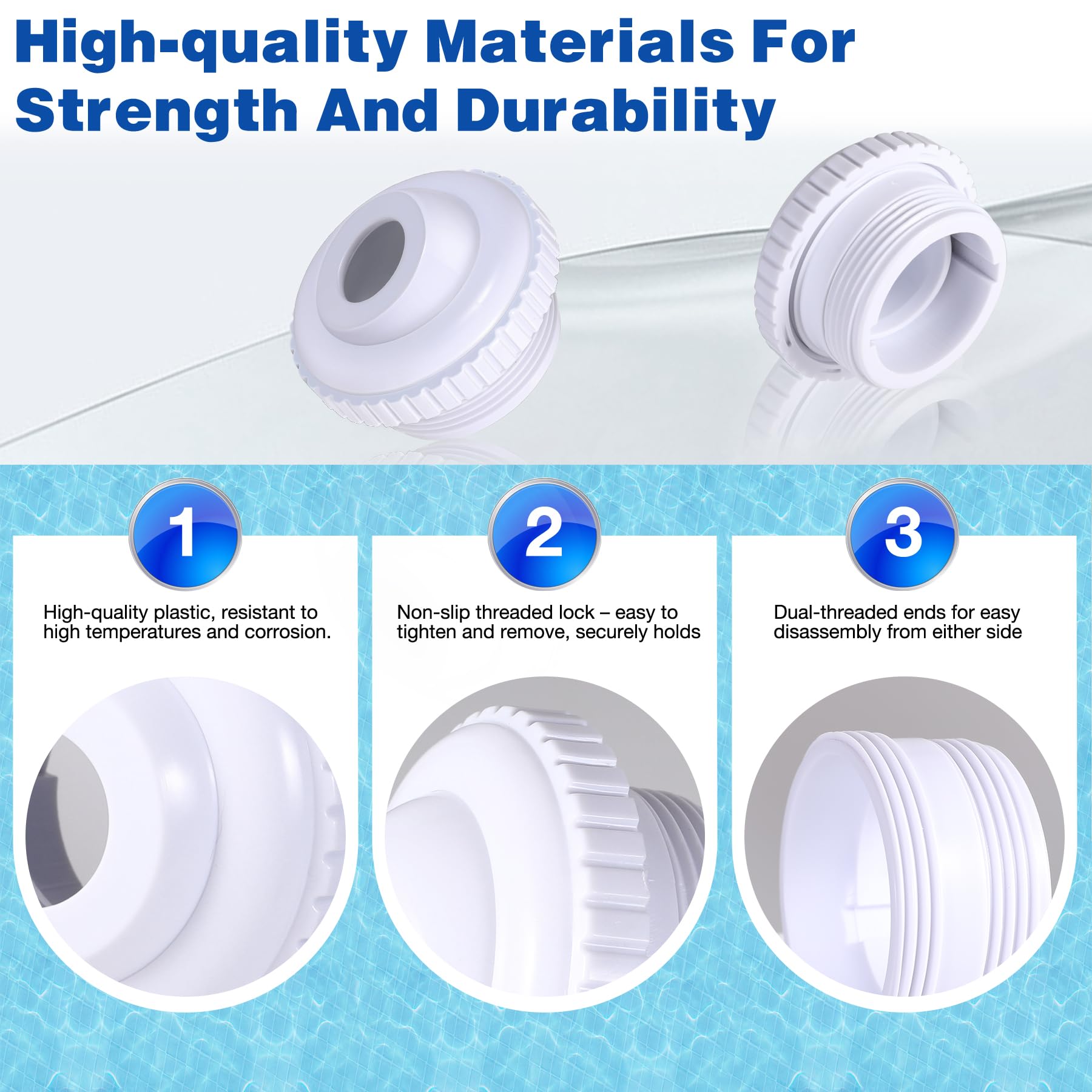 Vizava 360-degree ball-and-socket joint allows flexible water direction.