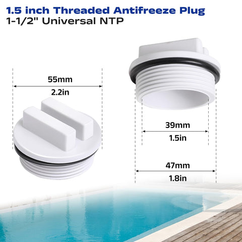 Vizava compatible with Hayward Pentair Sta-Rite fittings for simple winterization.