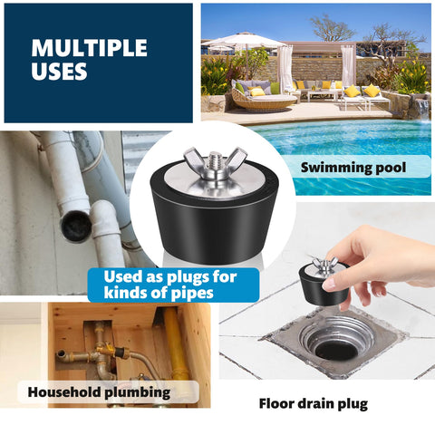 Vizava multipurpose plug suitable for sinks, tubs, and drains.