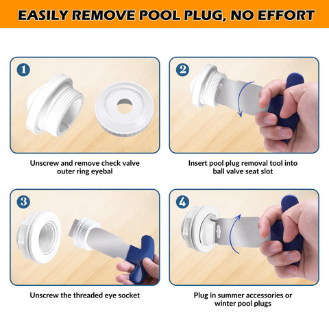 Vizava stainless steel pool plug removal tool for winterizing tasks.