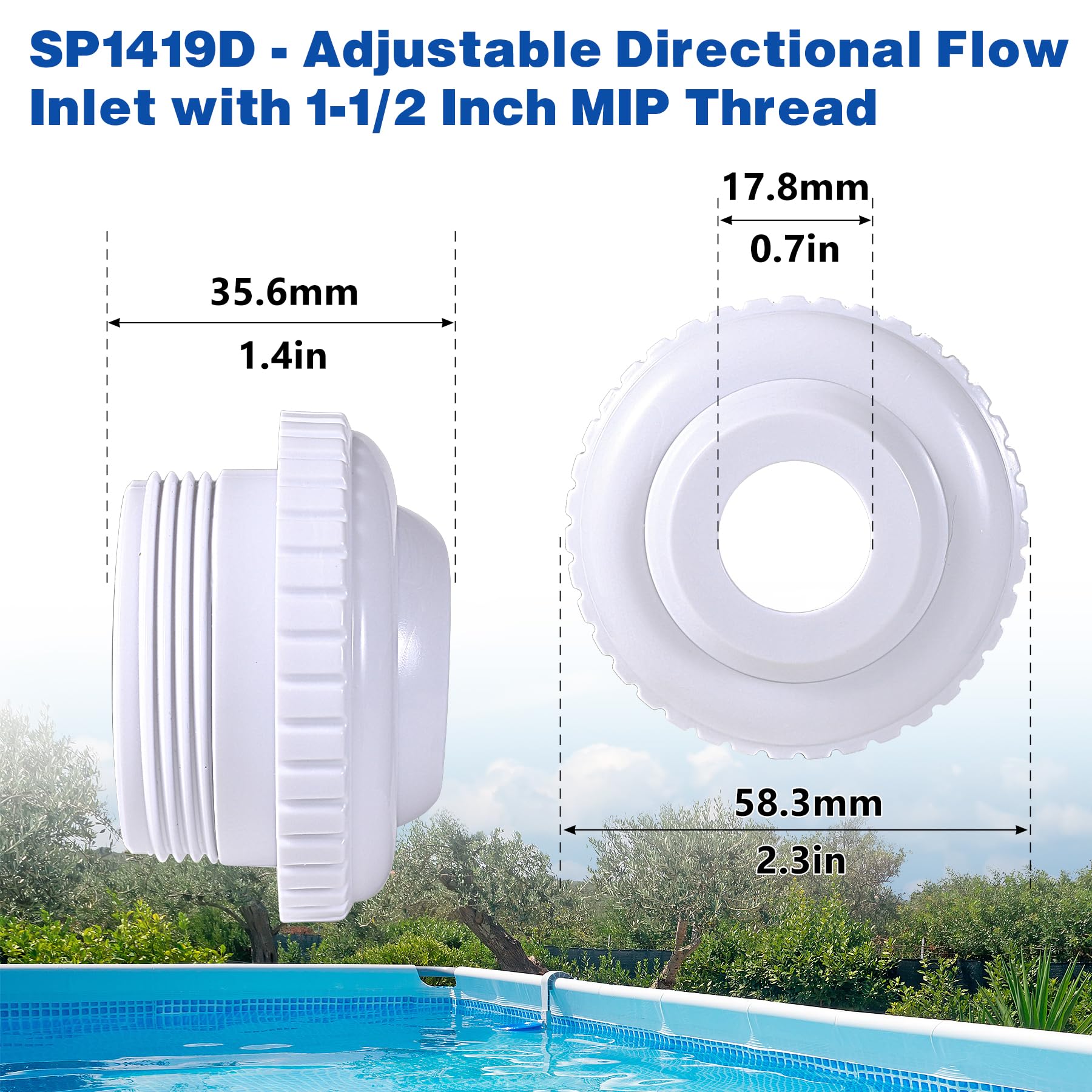Vizava rotating collar enables precise aim of return stream for even circulation.
