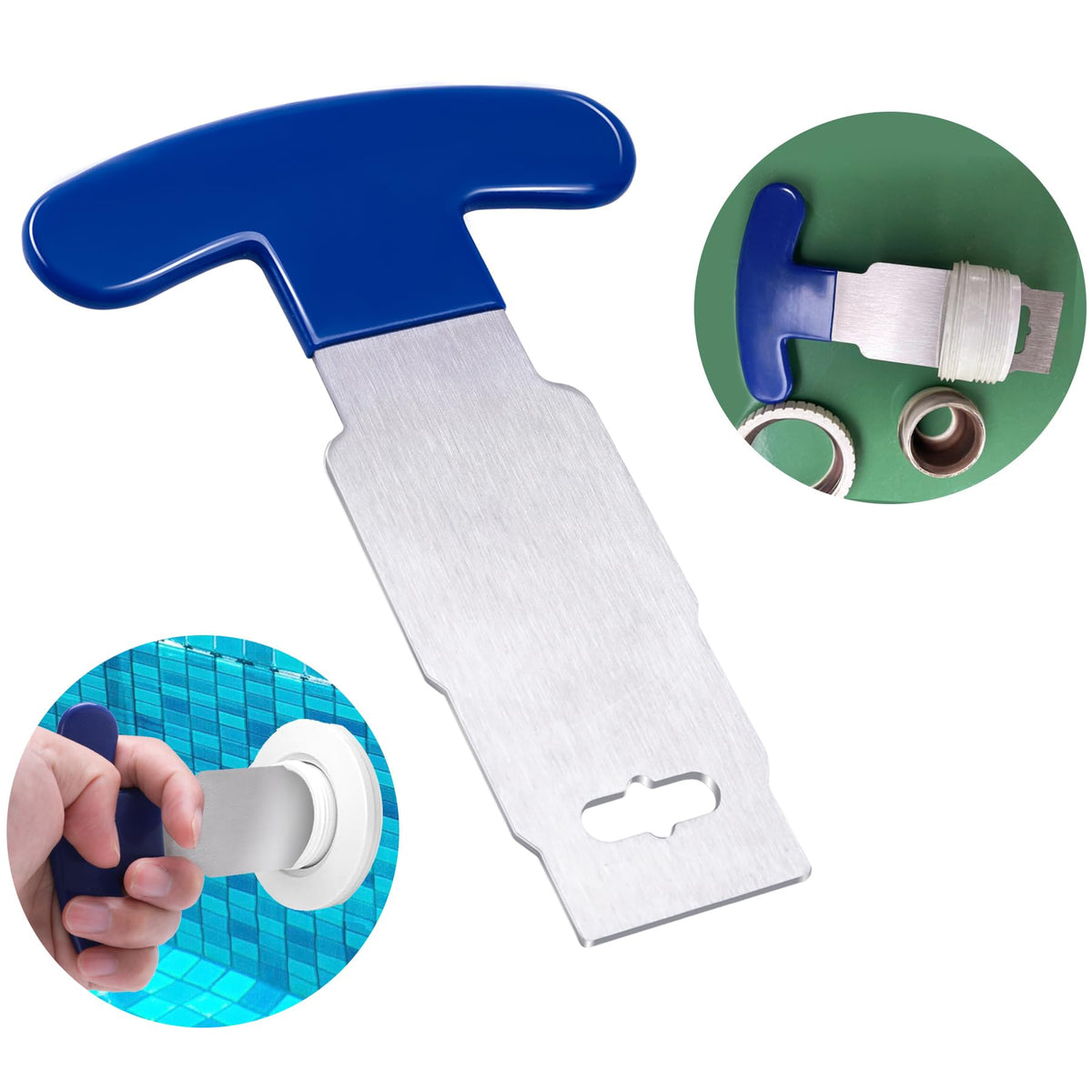 Vizava upgraded pool plug removal tool with rubber handle for a comfortable grip.