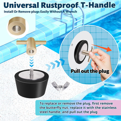 Vizava 1.5in rubber pool plug demonstrating secure winter seal