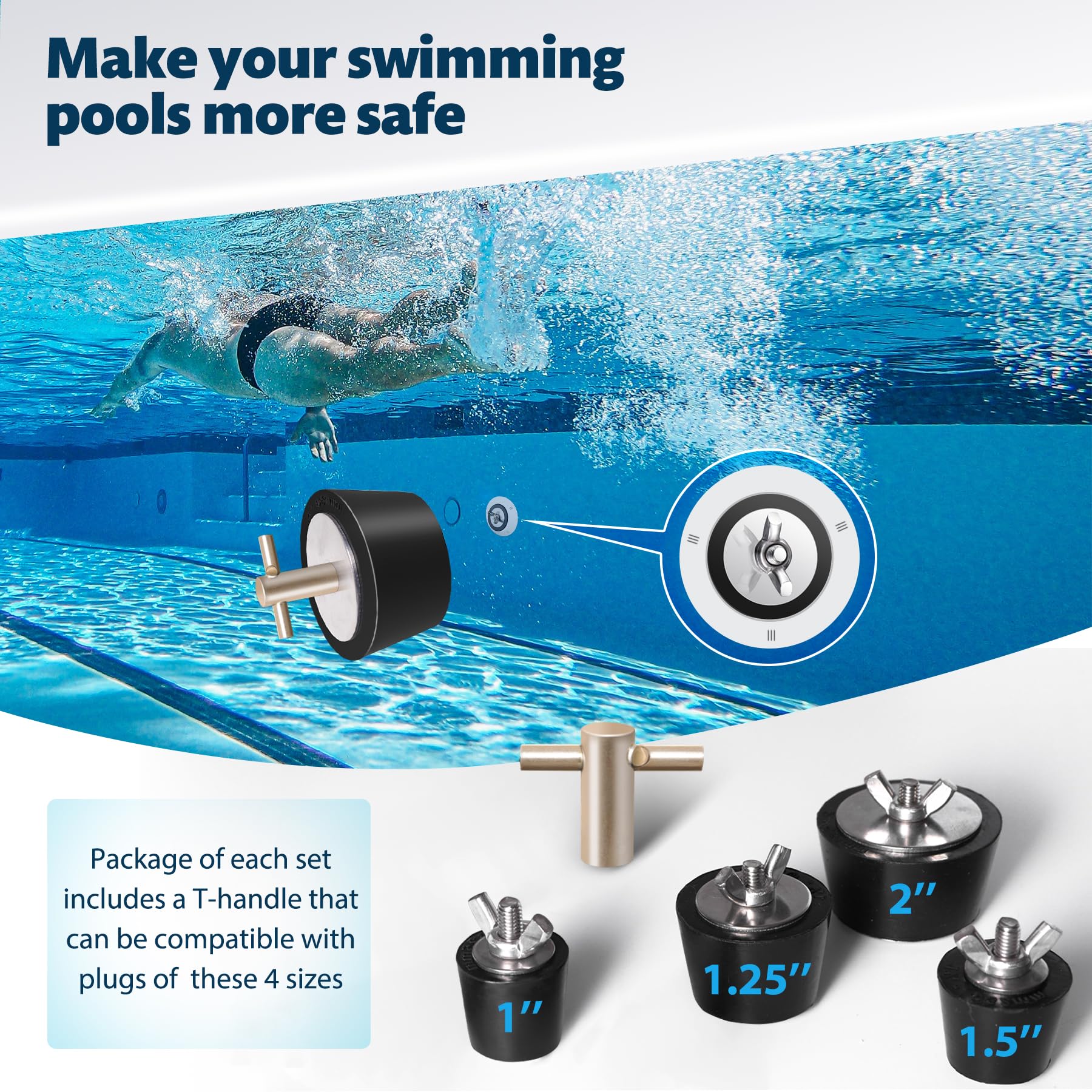 Vizava plug with stainless steel wing nut resists rust and lasts.