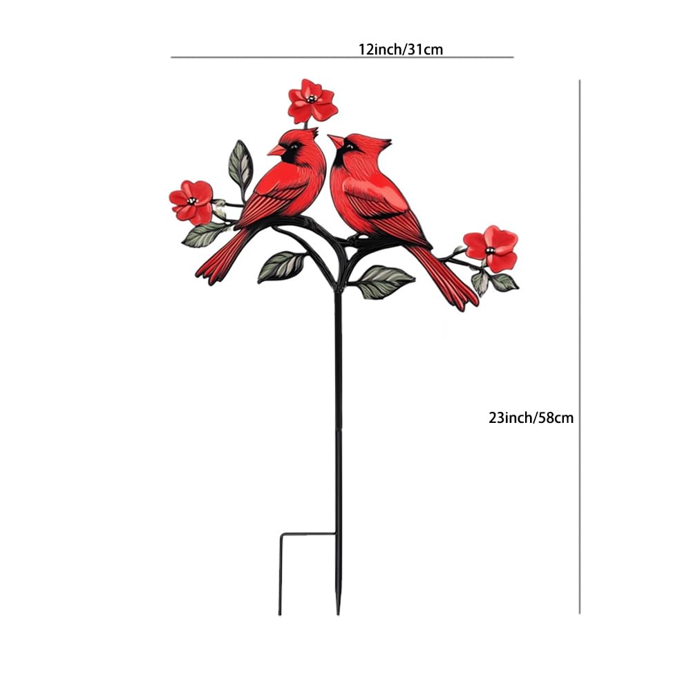 VKEVOC easy ground-install cardinal garden decor anchors quickly.