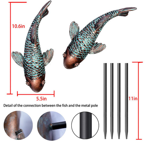 VKEVOC koi fish statue indoor display adds elegant focal point